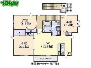コート・リビエール泰山 A棟【2階】の間取り