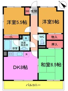 グレーシャス市川【1階】の間取り