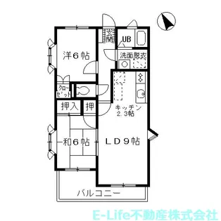 ポリアス京塚【2階】の間取り