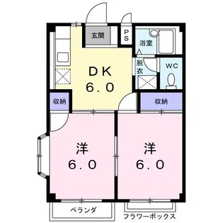 エルディム富士見台B【1階】の間取り