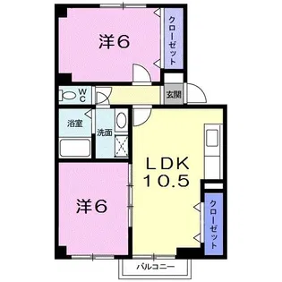 ビューレンゲB【2階】の間取り