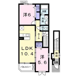 ヴィラ フェリ-チェ A【2階】の間取り