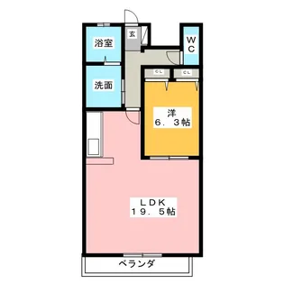 有重【3階】の間取り