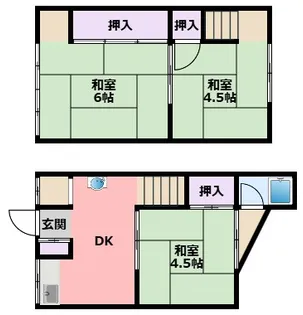 兵庫県西宮市花園町【一戸建】の間取り