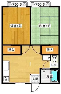 花咲ハイツ【3階】の間取り