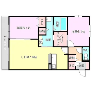 コスモコート【2階】の間取り
