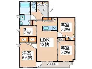 ニューユーフォリア杉山【3階】の間取り