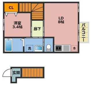 エクシリア東仙台II【2階】の間取り