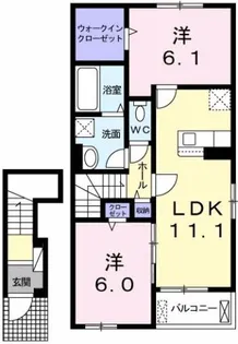 ベルデ日の峰【2階】の間取り