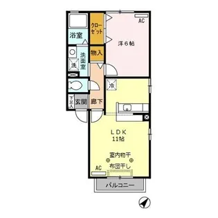 C.F HEIGHTS Q【2階】の間取り