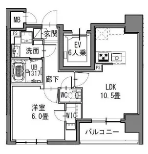 S-RESIDENCE新御徒町EAST【6階】の間取り