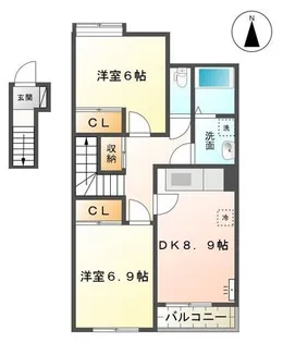 Felicia壱番館【2階】の間取り