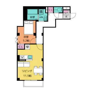 フランジュール下新城【2階】の間取り