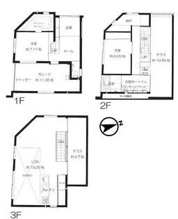 東京都世田谷区等々力8【一戸建】の間取り
