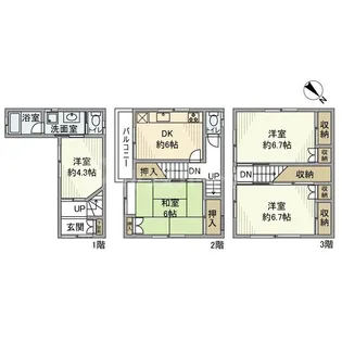 東京都江戸川区船堀6【一戸建】の間取り