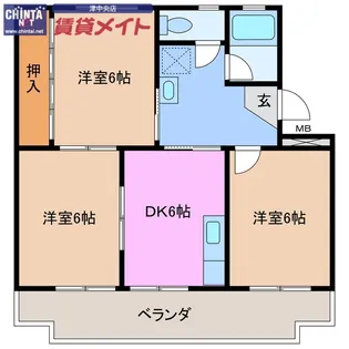 修成ハイデンス【3階】の間取り