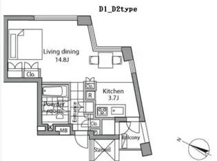 東京都港区赤坂9【マンション】の間取り