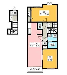 プシケ・社護寺B【2階】の間取り