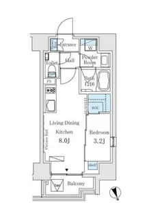 イプセ御成門【2階】の間取り