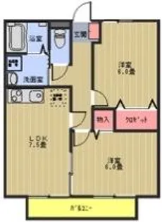 茨城県神栖市深芝南2【アパート】の間取り