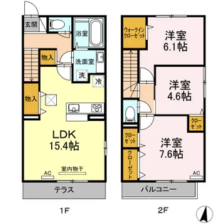 熊本県熊本市東区神園2【アパート】の間取り