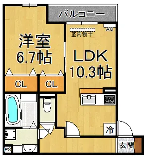 兵庫県西宮市上甲子園1【アパート】の間取り