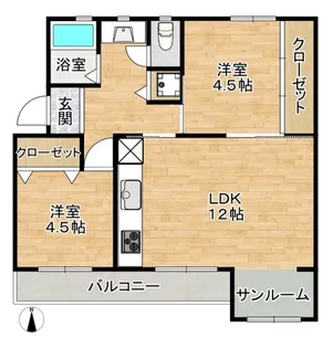 辻堂団地3-3号棟【4階】の間取り