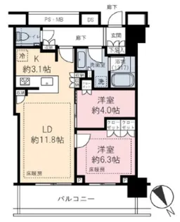 ザ・タワー十条【21階】の間取り