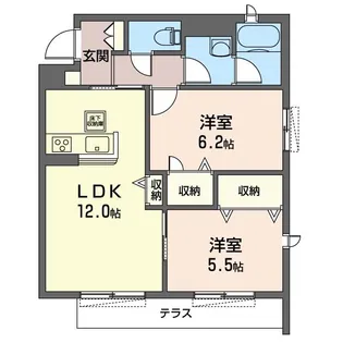 シャーメゾン・リヴェール【1階】の間取り