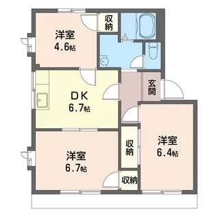 カメリアクールA【1階】の間取り