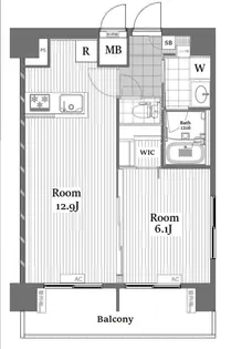 ヴィア・シテラ赤坂【8階】の間取り