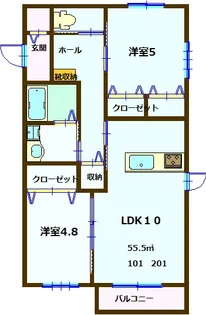 グランソレイユ【2階】の間取り