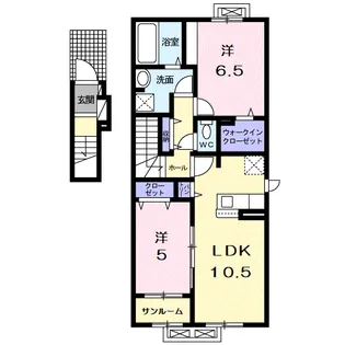 ラビットレジデンス八日市【2階】の間取り