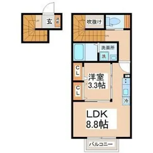 リアーレ市名坂【2階】の間取り