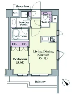プラチナコート中目黒【2階】の間取り