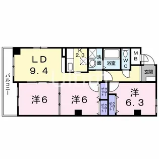 サンシャイン中川【4階】の間取り