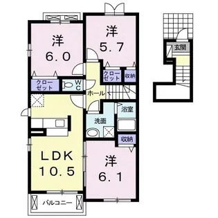 サウス・アクシスI【2階】の間取り