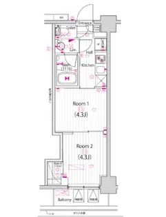 ガーラ・パークサイド亀戸【5階】の間取り