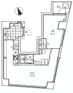 クーカイ・テラス白金高輪【9階】の間取り