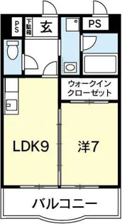 パレス中洲【6階】の間取り