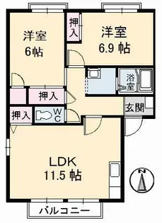 ベルメゾン A棟【2階】の間取り