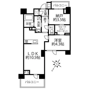 クリオラベルヴィ横濱サウス【11階】の間取り