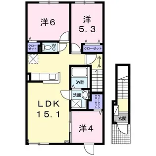 パルタージュIII【2階】の間取り