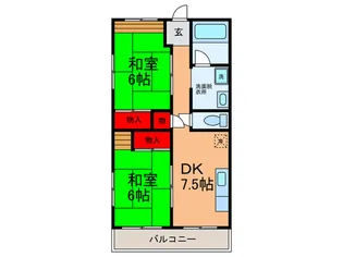 湯里ハイツ【1階】の間取り