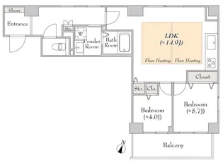 ルミークアン笹塚【2階】の間取り