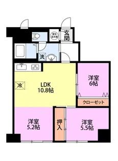 コープ野村万代【5階】の間取り