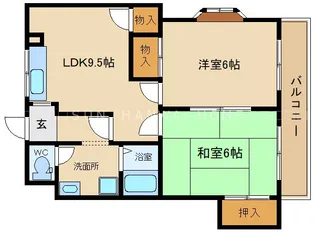 ハイデンス山本2【2階】の間取り