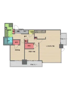 ブランズタワー梅田North【44階】の間取り