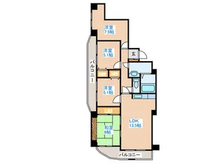 タワ-マンション粕谷III【5階】の間取り