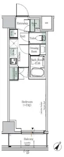 ONE ROOF RESIDENCE KIBA EAST【4階】の間取り